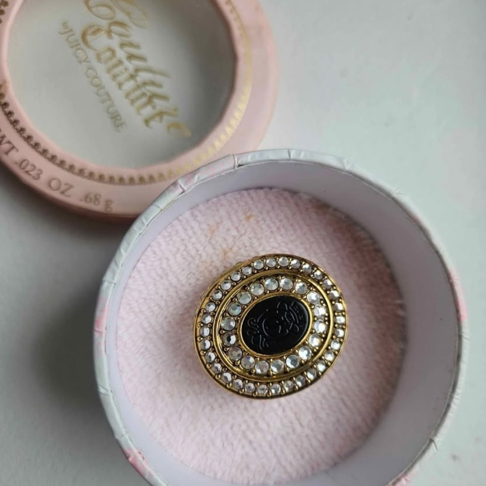 Gold and Black Ring with Pearl Accents